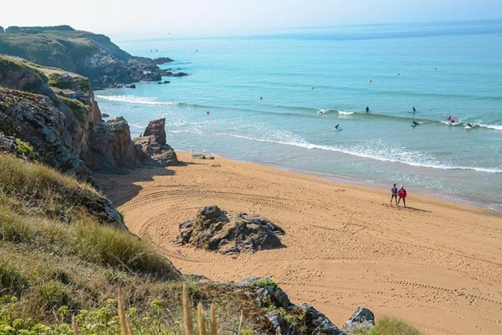 Perle Beach, Petite Maison Situee En Bord De Plage, Piscine. Guidel Kültér fotó